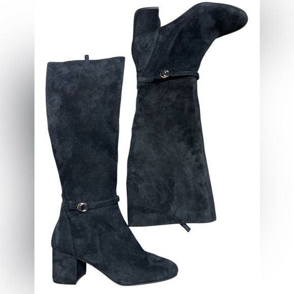 Cole Haan Dana Black Suede Knee-High Boots Women’s Size 11B New Block Heel - Picture 5 of 8